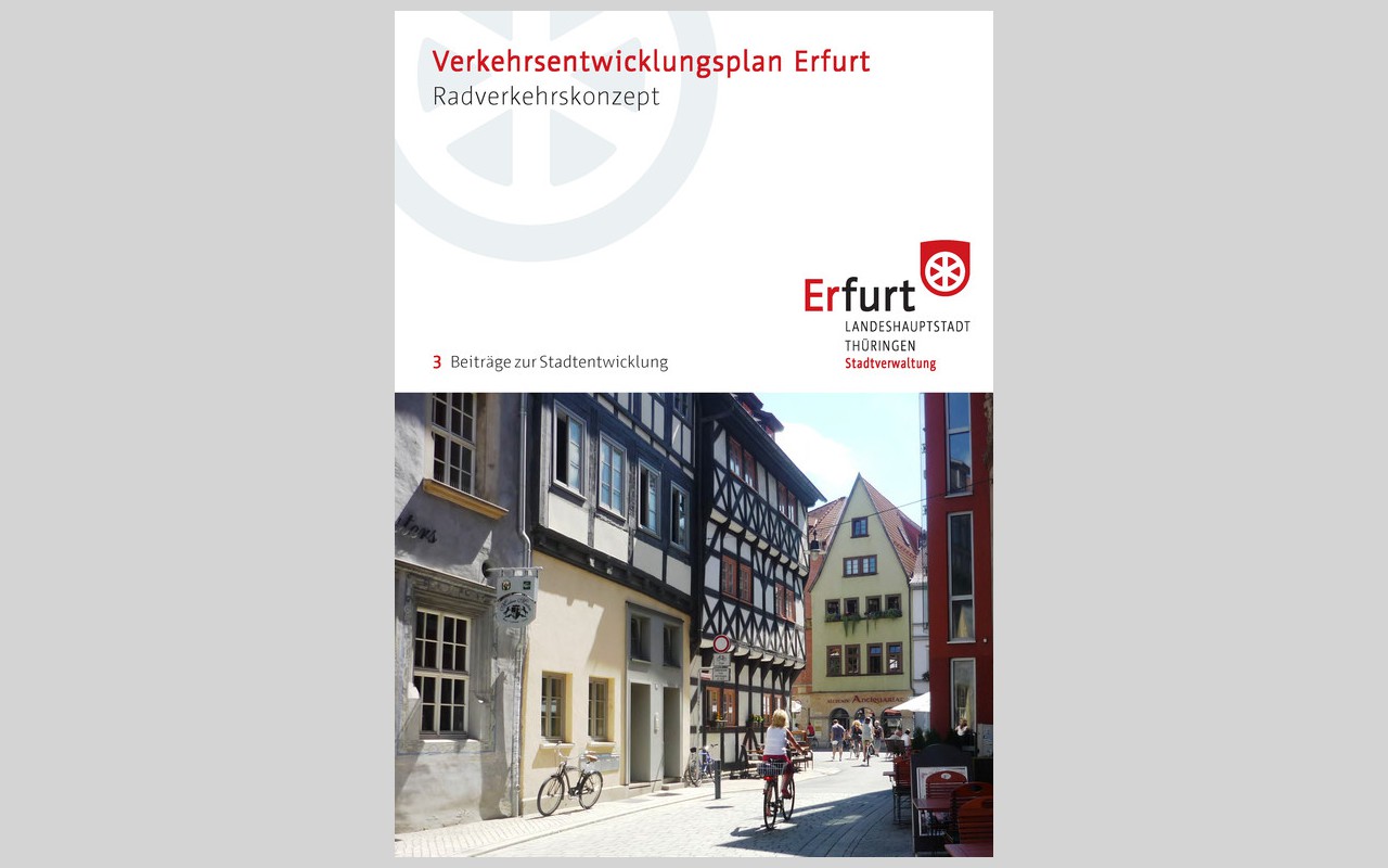 Titelblatt des Radverkehrskonzeptes Erfurt 2016