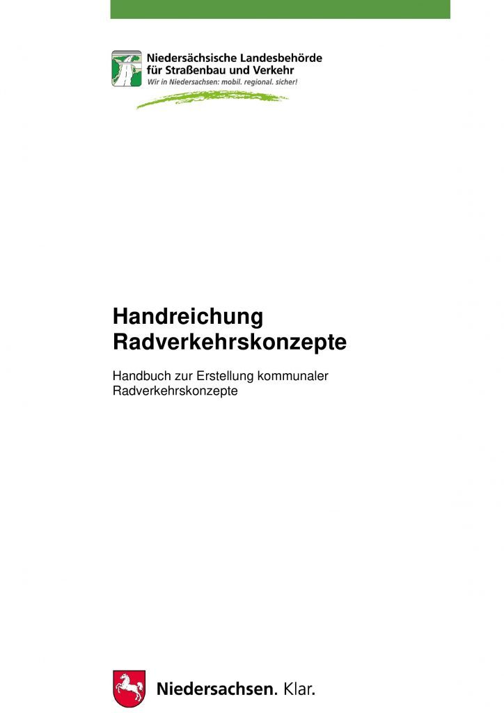Titelblatt Handreichung Radverkehrskonzepte
